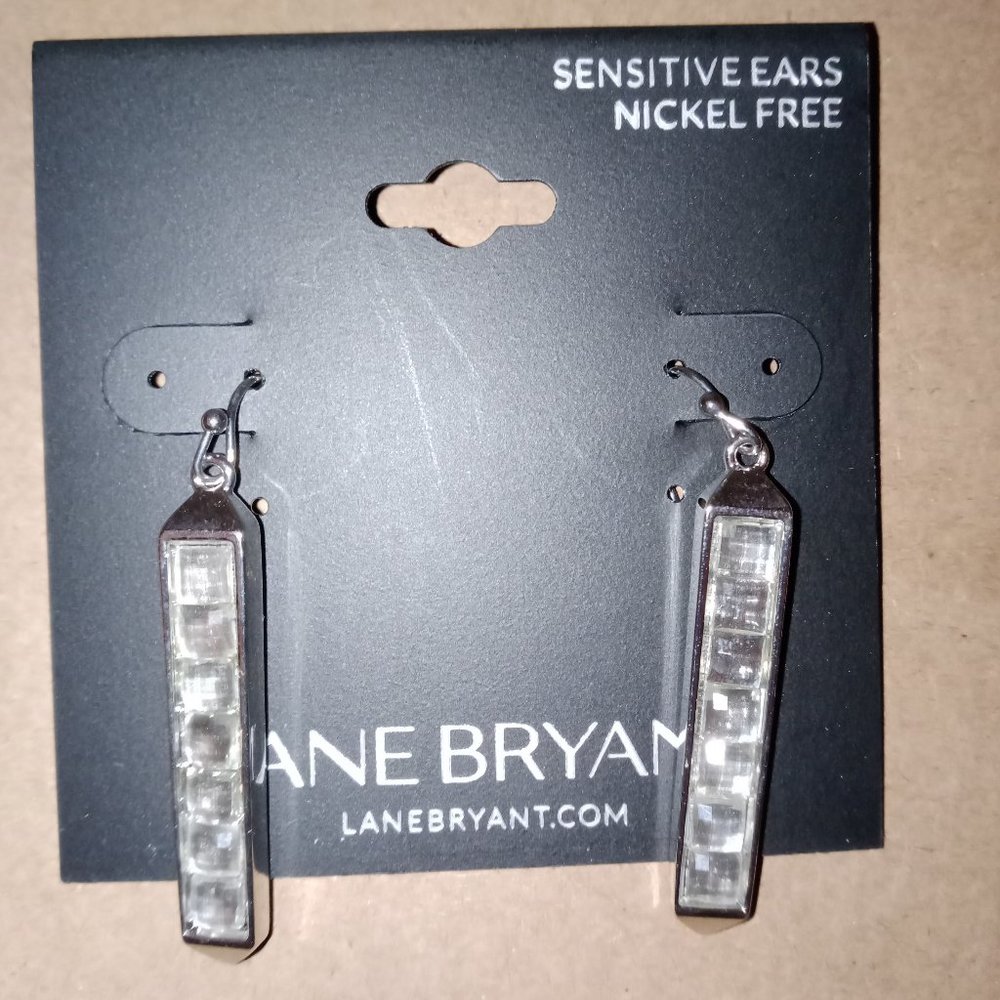 Lane Bryant Sparkling Bar Dangle Earrings - Picture 2 of 2